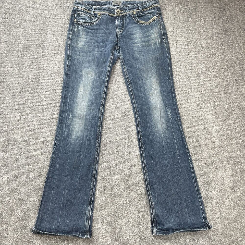 ReRock For Express Bootcut Jeans Womens 8 Low Rise Embroidered Limited Edition